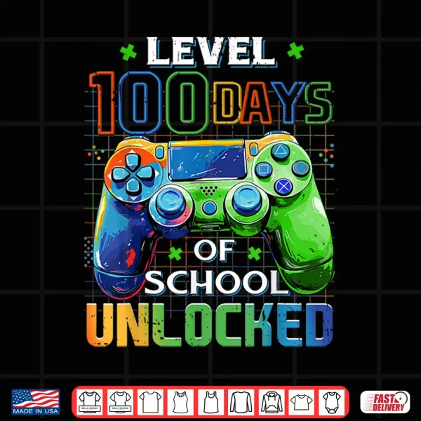 Design Level 100 Days Of School Unlocked Boys 100Th Day Of School Shirt
