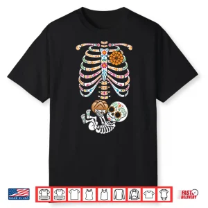 Pregnancy Skeleton Día De Los Muertos Belly Bump Shirt