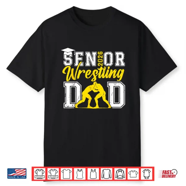 Retro Senior Wrestling Dad 2026 Senior Dad Class Of 2026 Shirt