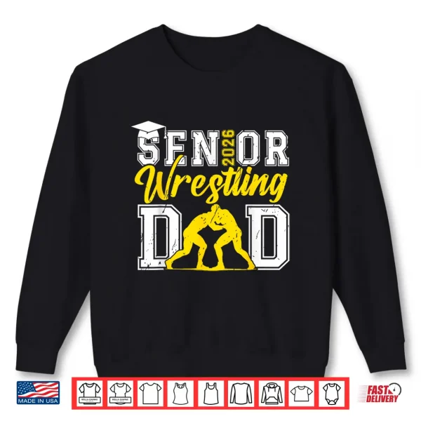 Sweatshirt Retro Senior Wrestling Dad 2026 Senior Dad Class Of 2026 Shirt