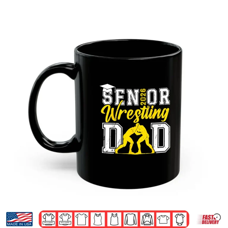 Mug Retro Senior Wrestling Dad 2026 Senior Dad Class Of 2026 Shirt