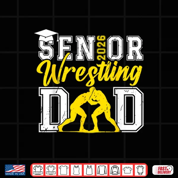 Design Retro Senior Wrestling Dad 2026 Senior Dad Class Of 2026 Shirt