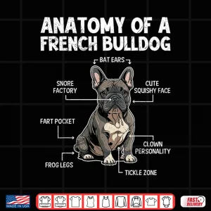 Design Anatomy Of A French Bulldog Frenchie Lover Funny Shirt