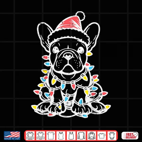 Design Christmas Dog French Bulldog Xmas Frenchie Men Women Kids Shirt