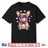 French Bulldog Blowing Bubble Heart Glasses Valentine Day Shirt