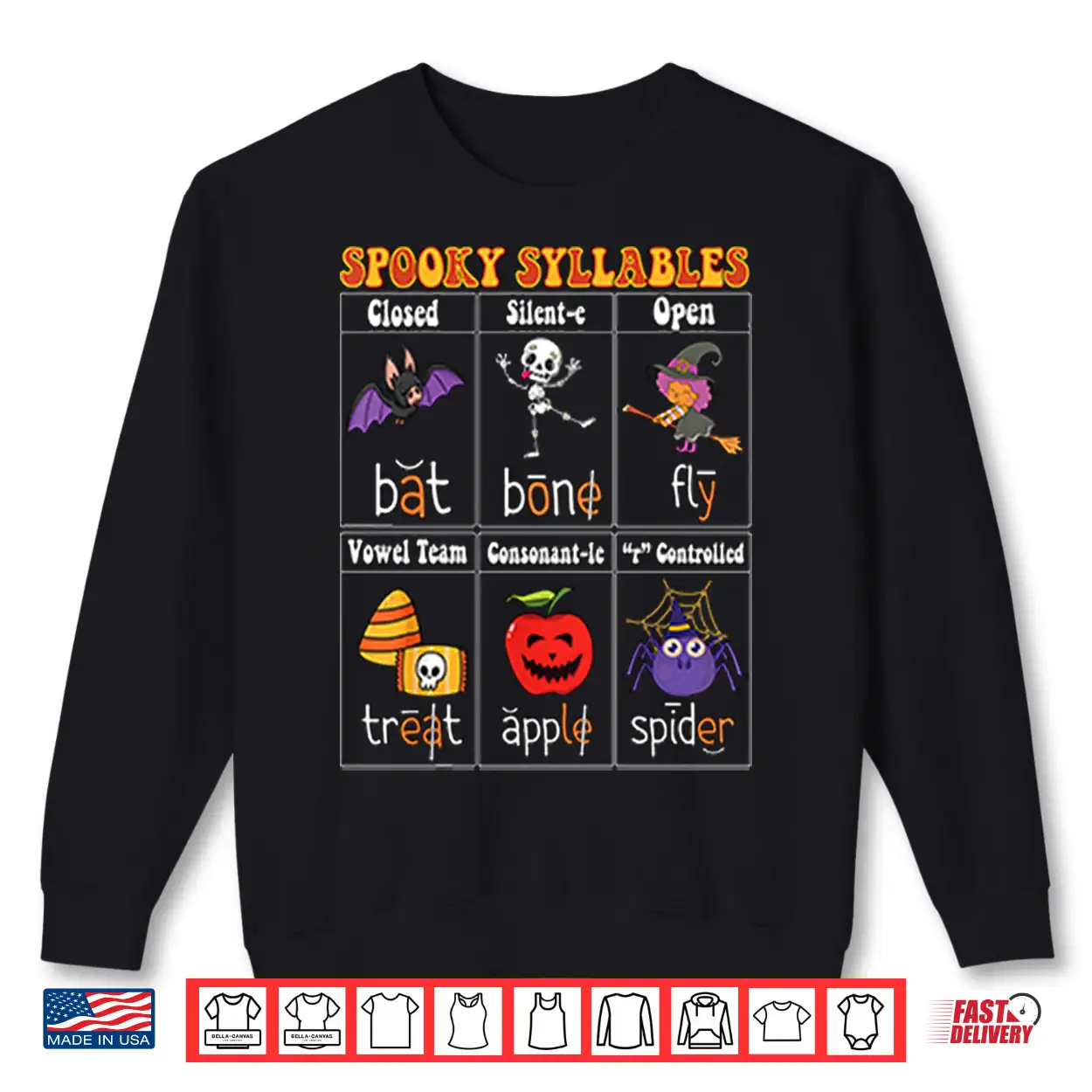 Spooky Syllables Teacher Funny Halloween Shirt Spooky Syllables Teacher Funny Halloween Shirt
