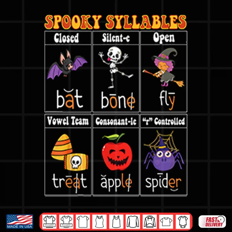 Spooky Syllables Teacher Funny Halloween Shirt 4 Design Spooky Syllables Teacher Funny Halloween Shirt