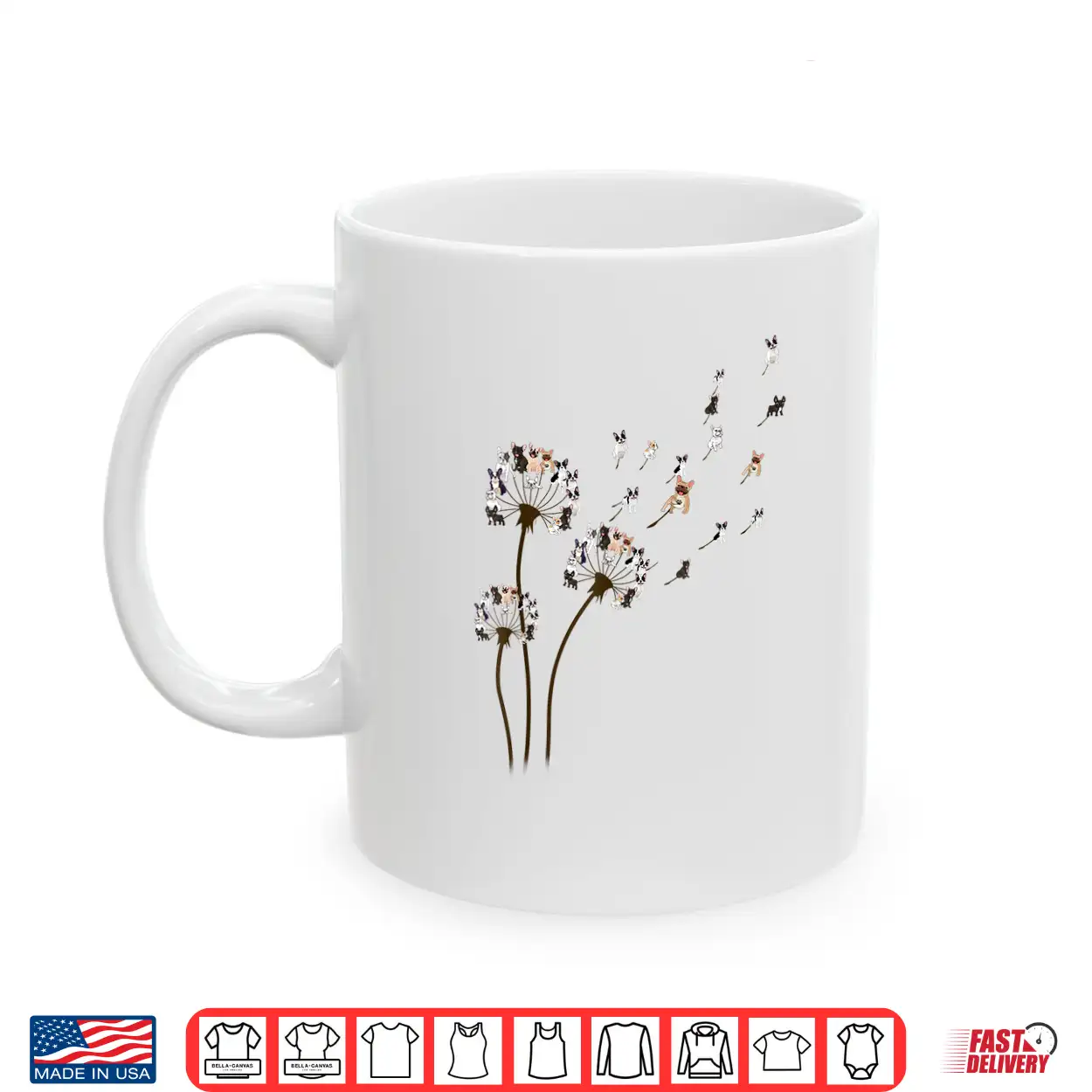 French Bulldog Flower Fly Dandelion Shirt Funny Dog Lovers Shirt French Bulldog Flower Fly Dandelion Shirt Funny Dog Lovers Shirt