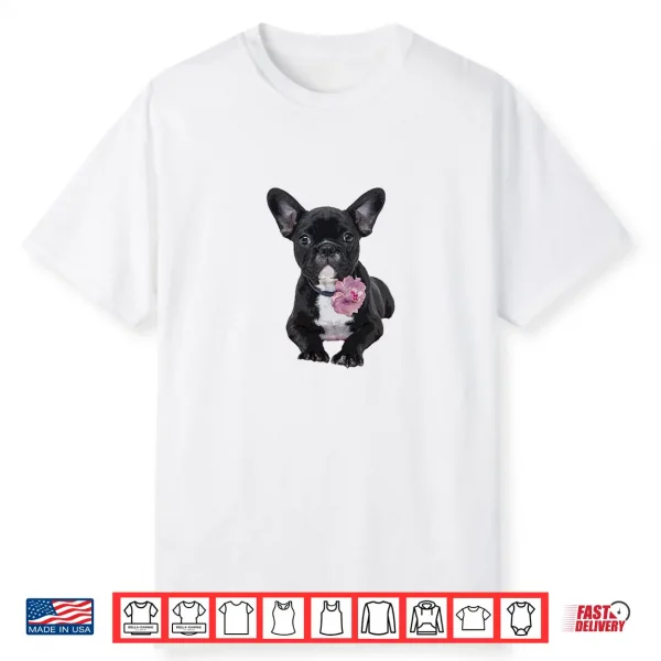 French Bulldog Hoodie For Women Men Frenchie Flower