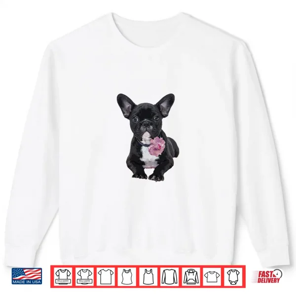 Sweatshirt French Bulldog Hoodie For Women Men Frenchie Flower