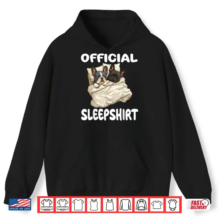 Hoodie French Bulldog Official Sleepshirt Pajamas Nightgown Shirt