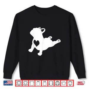 Sweatshirt French Bulldog Yoga Pose Love Heart Frenchie Workout Gift Shirt