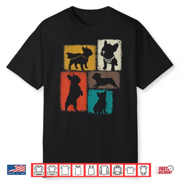 Frenchie Vintage Collage French Bulldog Dad Mom Dog Lover Shirt