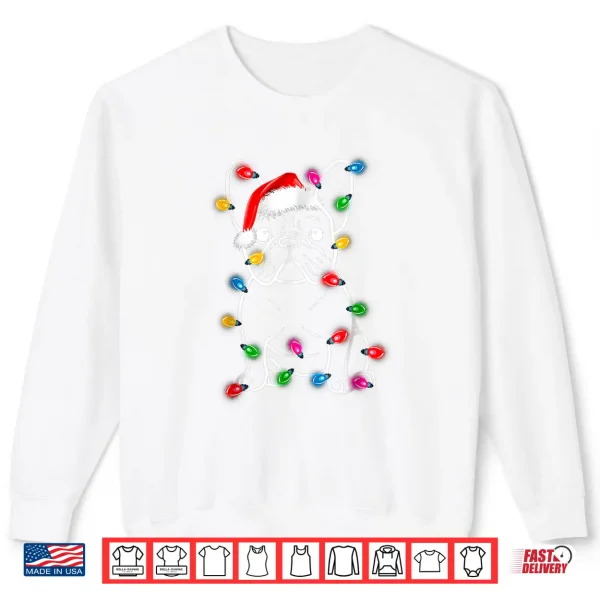Funny French Bulldog Dog Tree Christmas Lights Xmas Shirt 2 Sweatshirt Funny French Bulldog Dog Tree Christmas Lights Xmas Shirt
