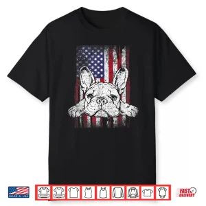 Patriotic French Bulldog American Flag Dog Shirt