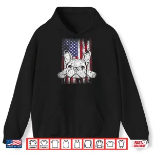 Hoodie Patriotic French Bulldog American Flag Dog Shirt