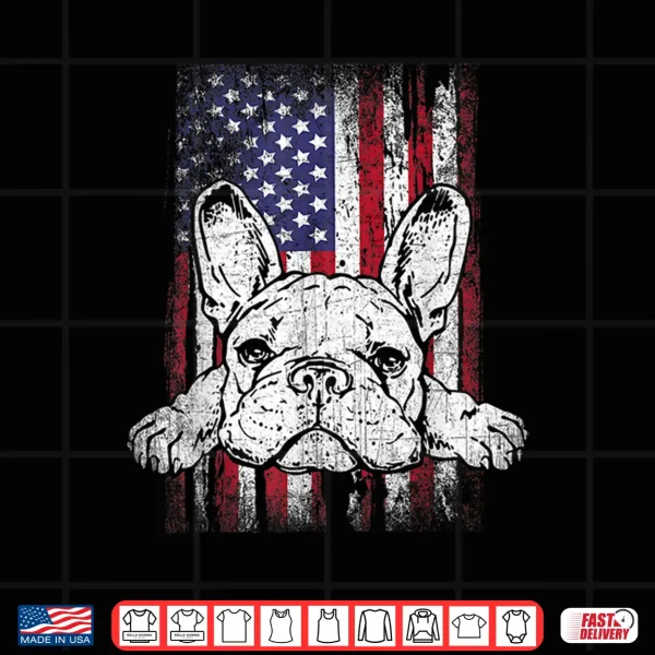 Design Patriotic French Bulldog American Flag Dog Shirt