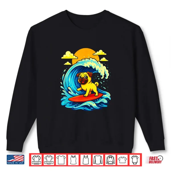 Surfing Bulldog Shirt 2 Sweatshirt Surfing Bulldog Shirt
