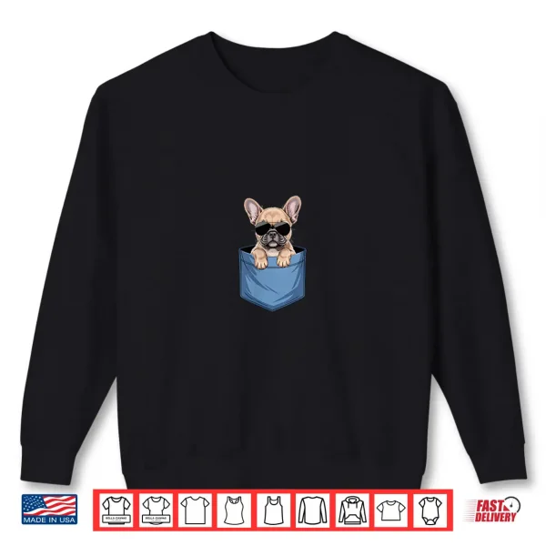 Sweatshirt Cute Pocket French Bulldog Lover Frenchie Dog Mom Shirt