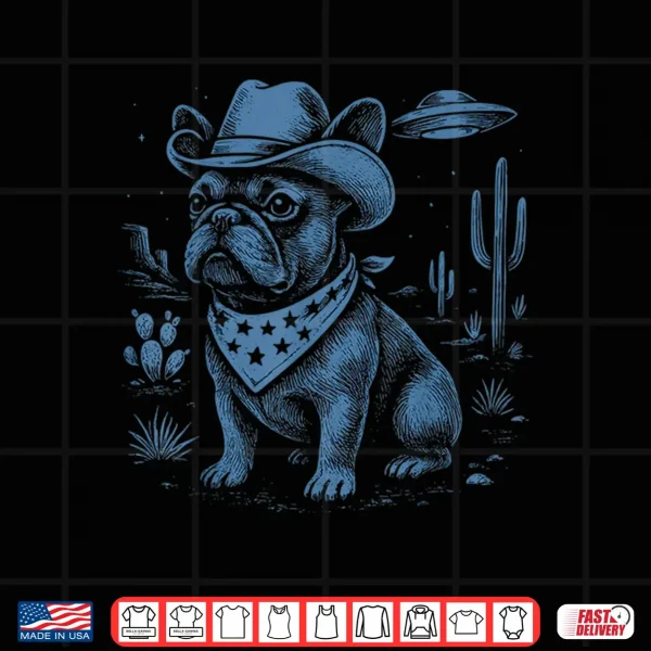 Design French Bulldog Cowboy Ufo Shirt