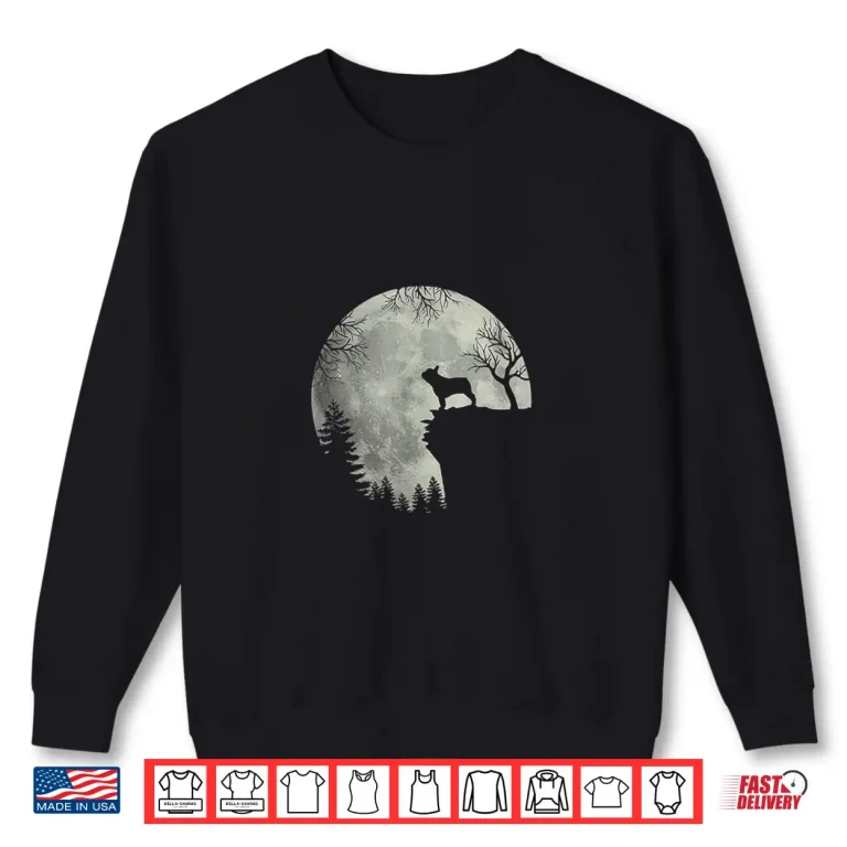 Sweatshirt French Bulldog Dog And Moon Shirt Halloween Costume Shirt