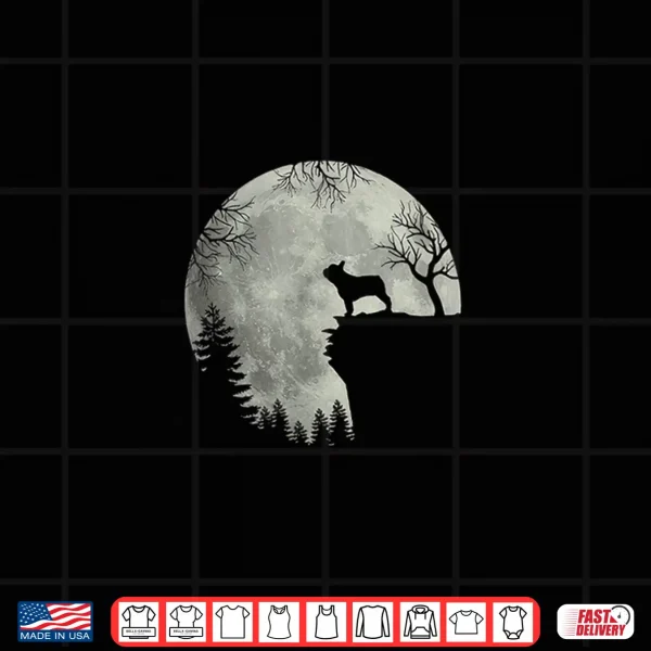 Design French Bulldog Dog And Moon Shirt Halloween Costume Shirt