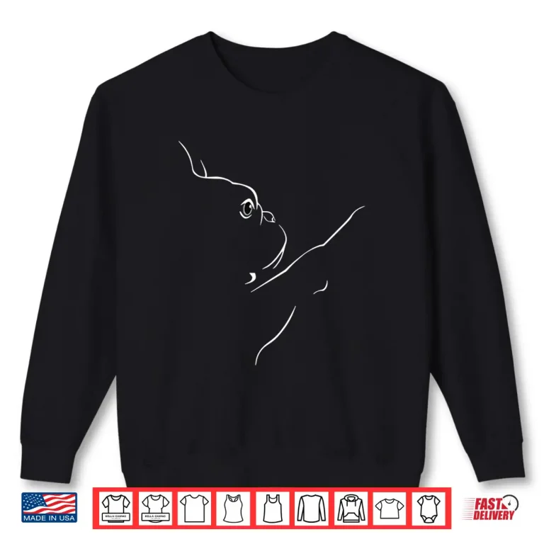 Sweatshirt French Bulldog Illustration Line Art Bulldog Lovers Long Sleeve Shirt