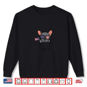 Sweatshirt French Bulldog Pocket Frenchie American Usa 4Th Of July Dog Shirt