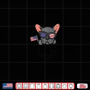 Design French Bulldog Pocket Frenchie American Usa 4Th Of July Dog Shirt