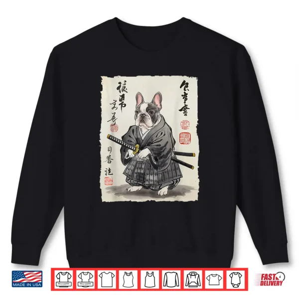 Sweatshirt French Bulldog Samurai Japanese Ink Art For Men Women Kids Shirt