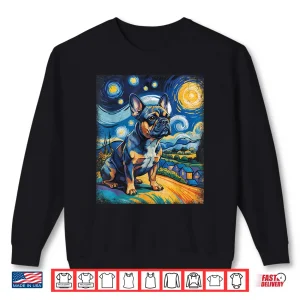 Sweatshirt French Bulldog Starry Sky Van Gogh Style Sky Art Frenchie Shirt