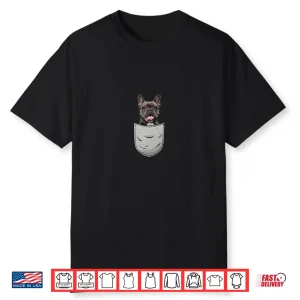 Frenchie French Bulldog Chest Pocket Long Sleeve Shirt