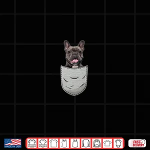 Design Frenchie French Bulldog Chest Pocket Long Sleeve Shirt