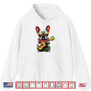 Hoodie Hawaiian French Bulldog Pineapple Ukulele Summer Vacation Shirt