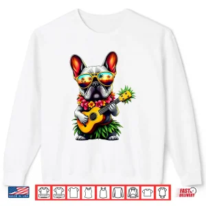 Sweatshirt Hawaiian French Bulldog Pineapple Ukulele Summer Vacation Shirt