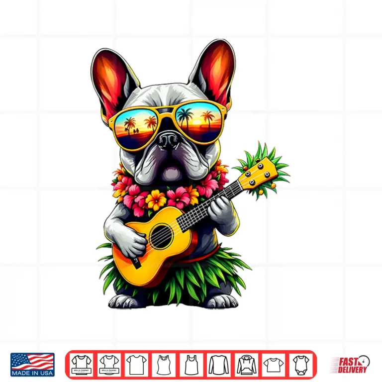Design Hawaiian French Bulldog Pineapple Ukulele Summer Vacation Shirt