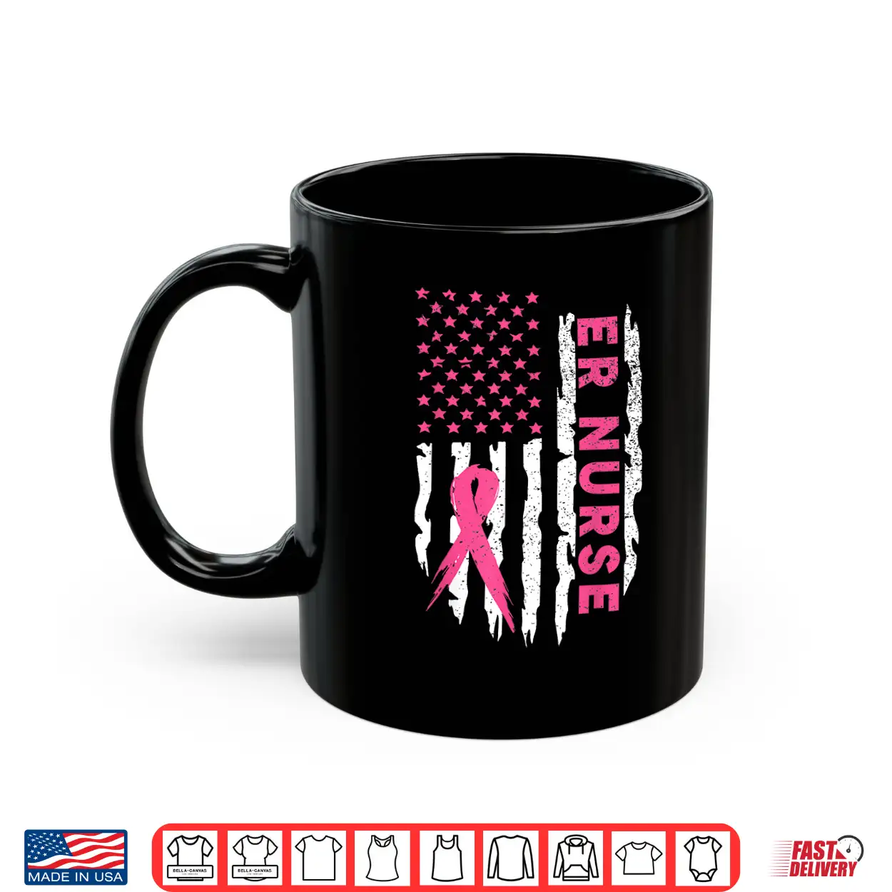 Er Nurse American Flag Nurse Breast Cancer Awareness Shirt Er Nurse American Flag Nurse Breast Cancer Awareness Shirt