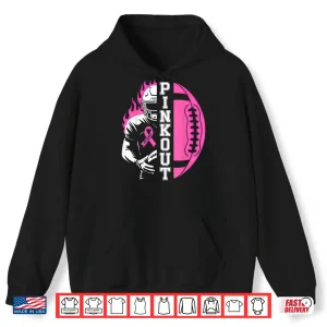 Hoodie Football Pink Out Team Breast Cancer Shirt
