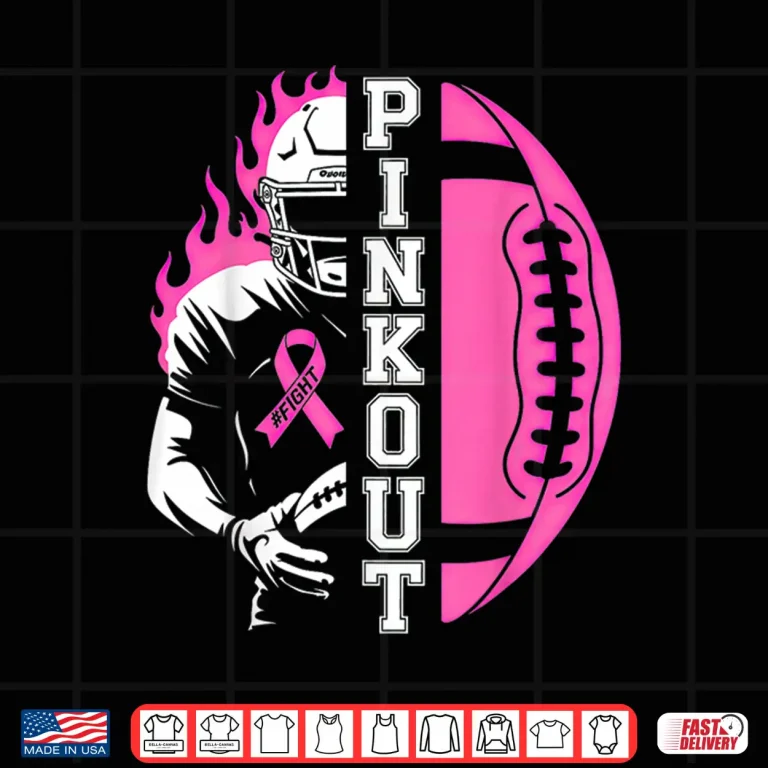 Design Football Pink Out Team Breast Cancer Shirt