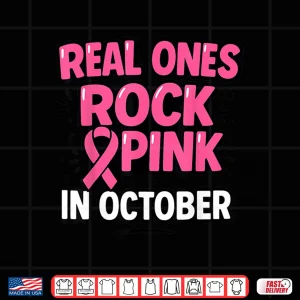 Design In October We Wear Pink Breast Cancer Shirt