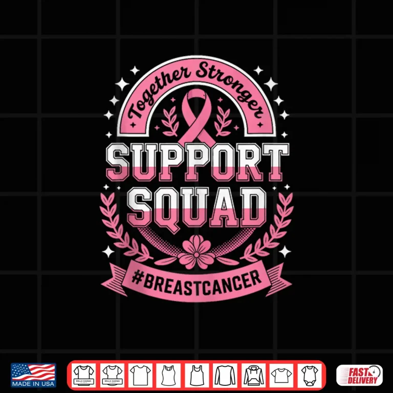 Design Support Squad Breast Cancer Awareness Month Pink Ribbon Shirt