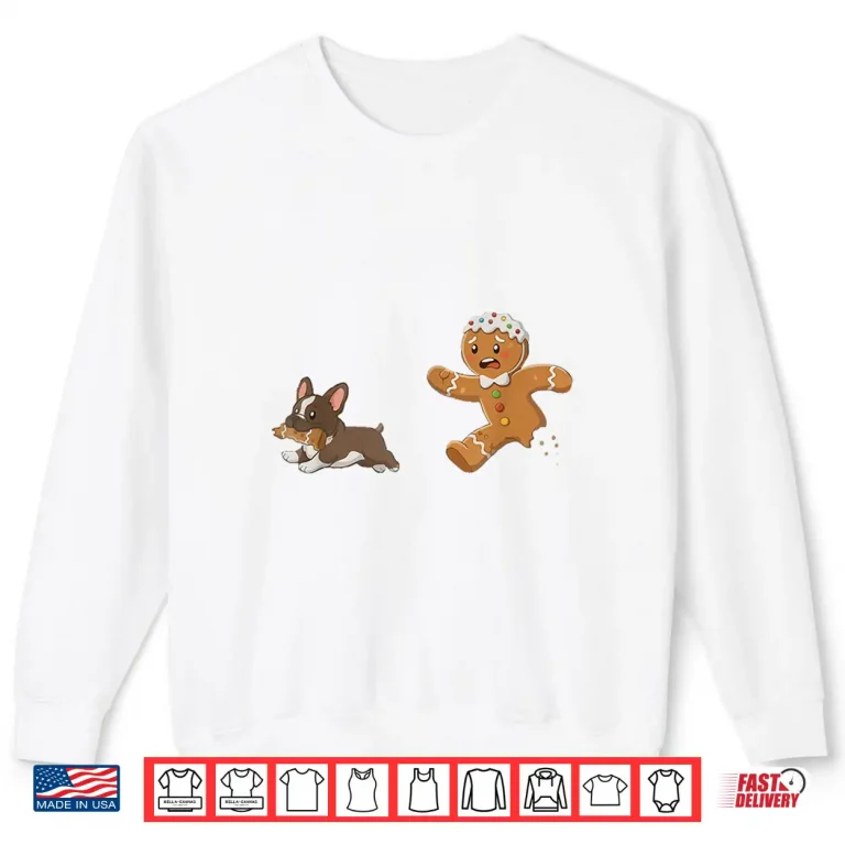 Sweatshirt Dog Mom Shirt Gingerbread Chasing French Bulldog Christmas Shirt
