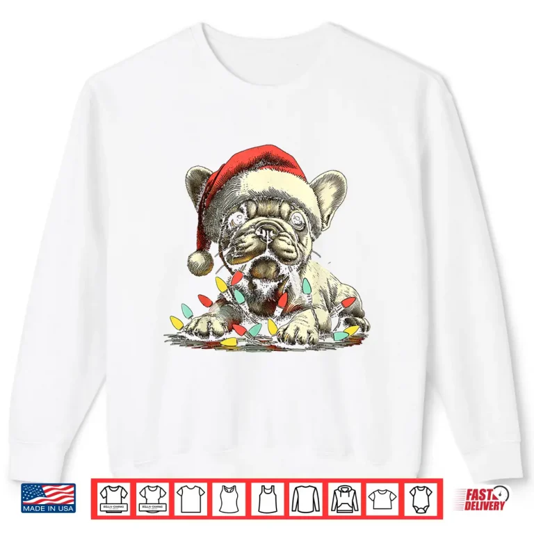 Sweatshirt French Bulldog Chew Christmas Light Frenchie Xmas Holiday Shirt