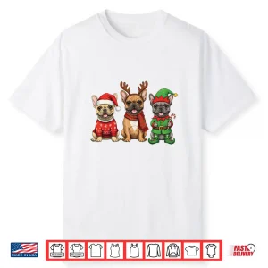 French Bulldog Christmas Lights Reindeer Santa Dog Lovers Long Sleeve Shirt