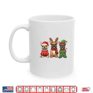 Mug French Bulldog Christmas Lights Reindeer Santa Dog Lovers Long Sleeve Shirt