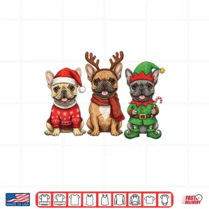 Design French Bulldog Christmas Lights Reindeer Santa Dog Lovers Long Sleeve Shirt
