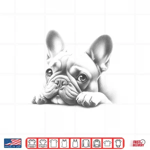 Design French Bulldog Peeking Frenchie Art Design For Men And Women Shirt