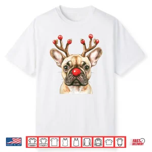 French Bulldog Reindeer Christmas Lights Dog Lover Xmas Shirt
