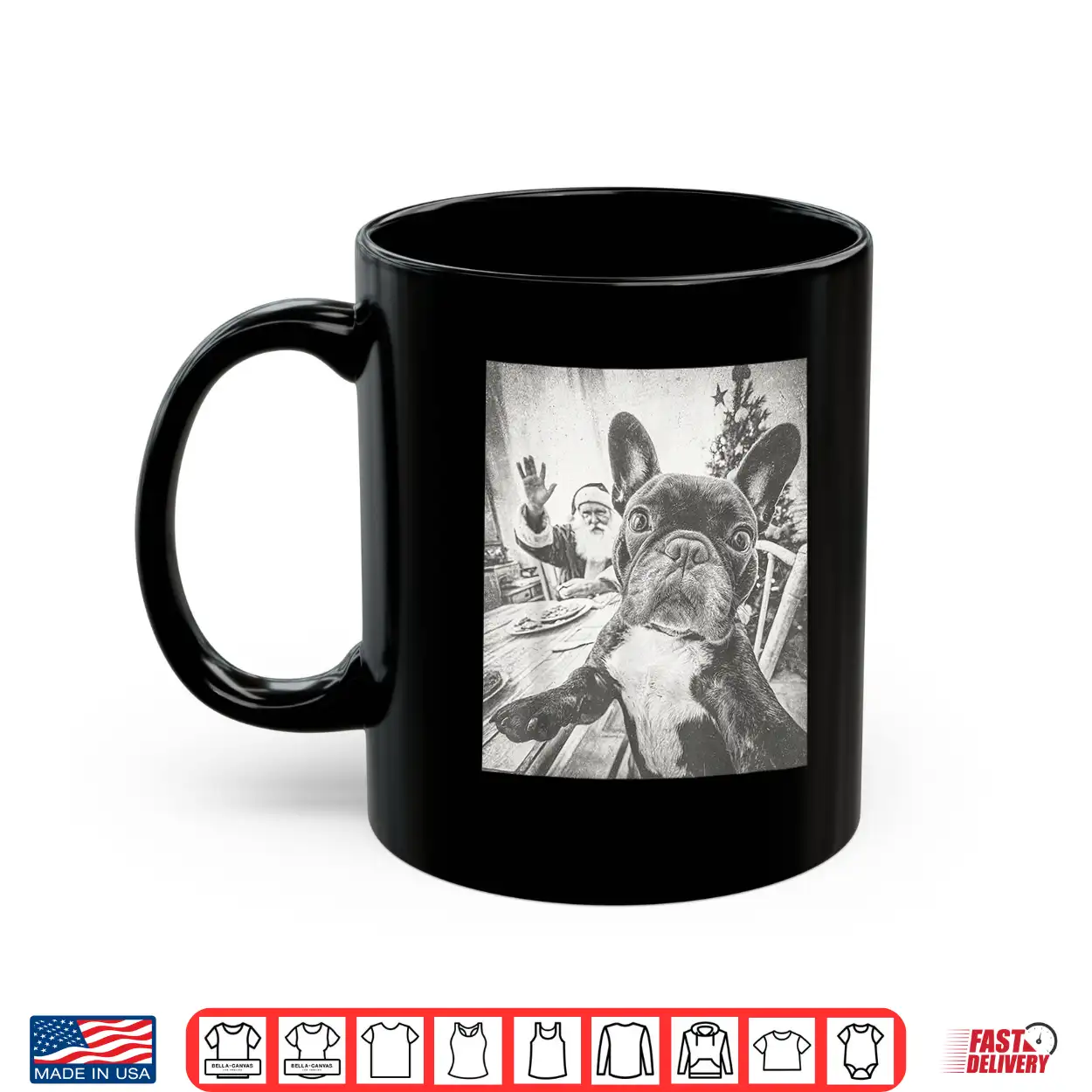 Funny Ai French Bulldog Selfie With Santa Claus Christmas Shirt Funny Ai French Bulldog Selfie With Santa Claus Christmas Shirt