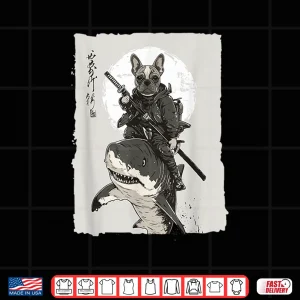 Design Samurai French Bulldog Dog Lover Vintage Mens Graphic Shirt